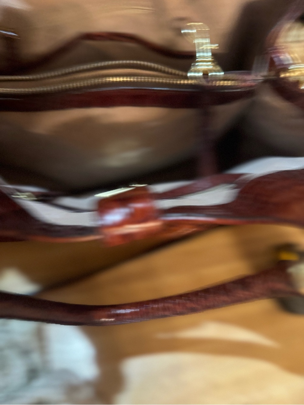 Brahmin Croc-Embossed Leather Shoulder Bag in Cognac - Picture 6 of 8